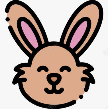 兔子宠物33线性颜色图标图标