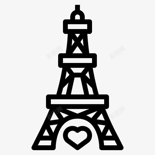 埃菲尔铁塔建筑欧洲图标svg_新图网 https://ixintu.com 埃菲尔铁塔 建筑 欧洲 浪漫 纪念碑