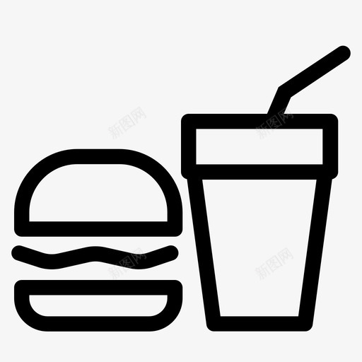 快餐汉堡可乐图标svg_新图网 https://ixintu.com 可乐 快餐 汉堡