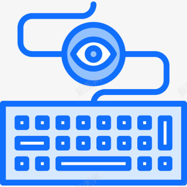 键盘记录器数据保护34蓝色图标图标