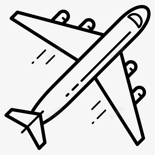 飞机商务飞行图标svg_新图网 https://ixintu.com 商务 图标 旅游 路线 路线图 飞机 飞行