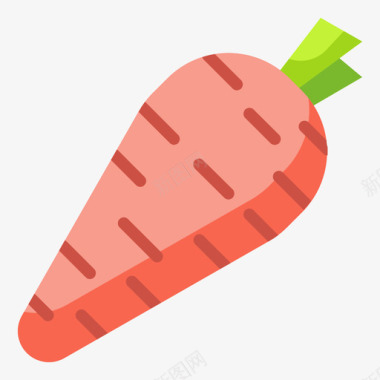 胡萝卜水果和蔬菜49扁平图标图标