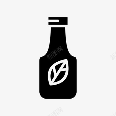 草药替代品瓶子图标图标