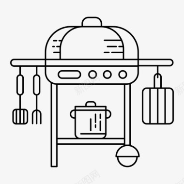 烧烤家具花园图标图标