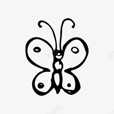 蝴蝶涂鸦昆虫图标图标