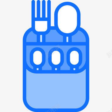 餐具厨房101蓝色图标图标