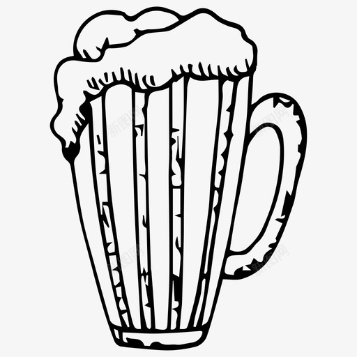 啤酒杯酒精泡沫图标svg_新图网 https://ixintu.com 啤酒杯 泡沫 玻璃 酒精 食物