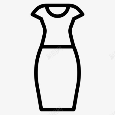 铅笔裙衣服120直线型图标图标