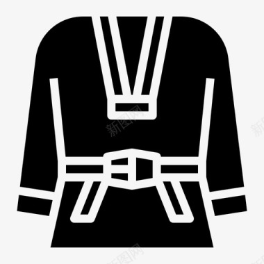 跆拳道布料空手道图标图标