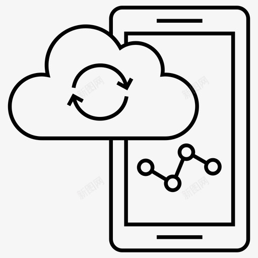 云同步业务数据云计算图标svg_新图网 https://ixintu.com 业务 云计算 同步 向量 图标 托管 技术 数据 集合
