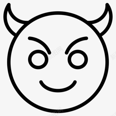 魔鬼脸表情符号魔鬼表情符号魔鬼表情图标图标
