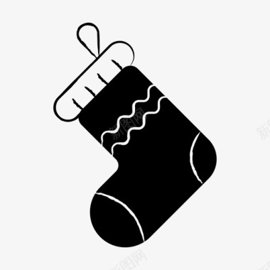 圣诞袜节日袜子图标图标