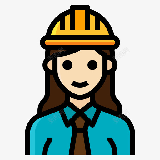 工程师职业女性3线性颜色图标svg_新图网 https://ixintu.com 工程师 线性颜色 职业女性3