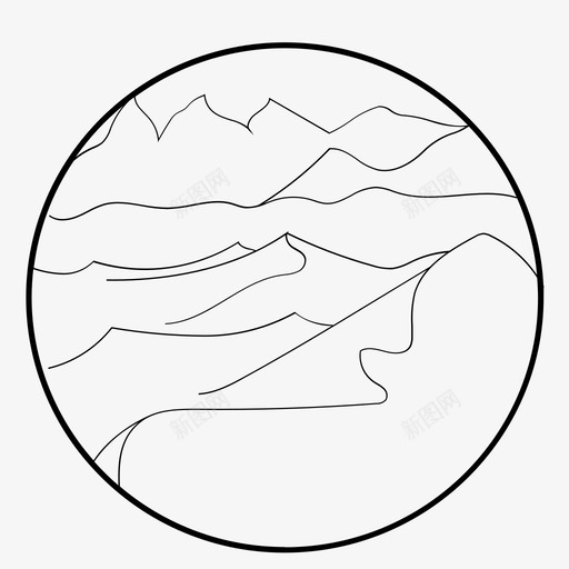 新月形沙丘简笔画图片