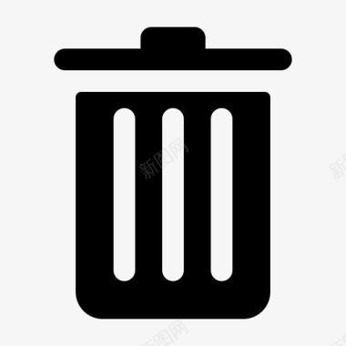 垃圾桶删除电子商务ui字形图标图标
