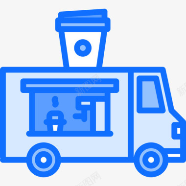 食品车咖啡72蓝色图标图标