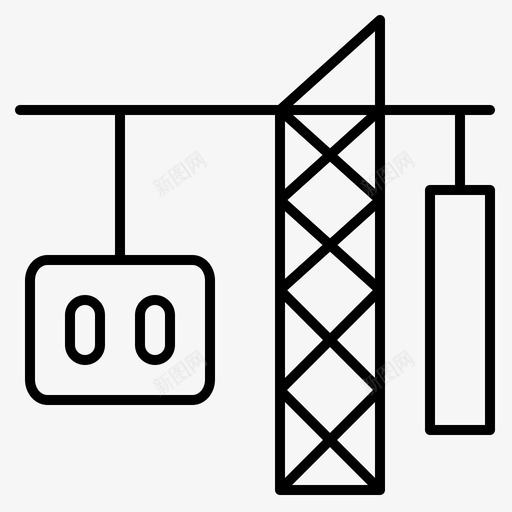 货物起重机交货图标svg_新图网 https://ixintu.com 交货 升降机 国际 装运交货细线组16 货物 起重机