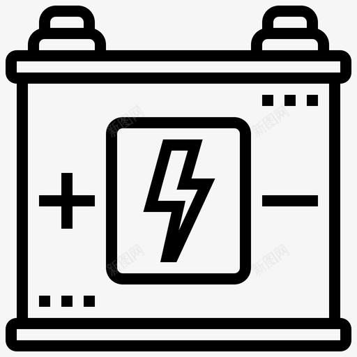 电池汽车配件线性图标svg_新图网 https://ixintu.com 汽车配件 电池 线性