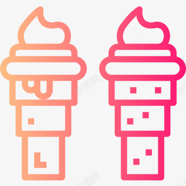 冰淇淋面包房92梯度图标图标