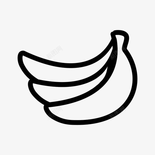 香蕉食品新鲜图标svg_新图网 https://ixintu.com 健康 新鲜 水果 维生素 食品 香蕉