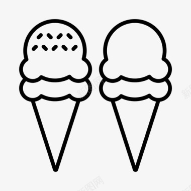 冰淇淋筒生日庆祝图标图标