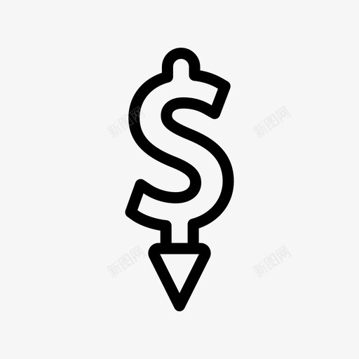 美元现金减少图标svg_新图网 https://ixintu.com 减少 办公室 工资 收入 现金 美元
