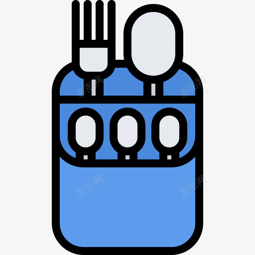 餐具厨房100彩色图标svg_新图网 https://ixintu.com 厨房 彩色 餐具