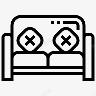 沙发靠垫日光床图标图标
