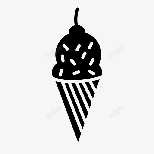冰淇淋蛋卷冰淇淋筒冰淇淋图标svg_新图网 https://ixintu.com 冰棒 冰淇淋 固体 图标 夏日 系列 蛋卷