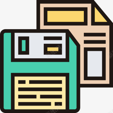 保存文件和文档10线性颜色图标图标