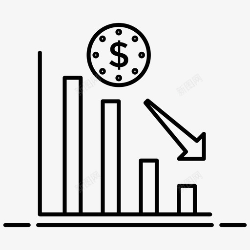 财务减少向下图形财务违约图标svg_新图网 https://ixintu.com 下降 减少 危机 向下 向量 图形 图标 财务 违约 金融 银行
