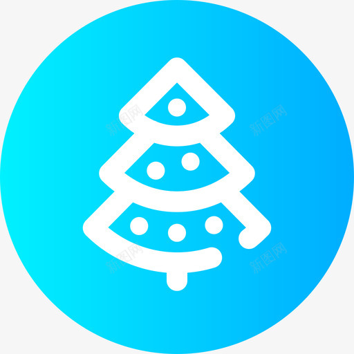 圣诞树新年52圆形图标svg_新图网 https://ixintu.com 圆形 圣诞树 新年52