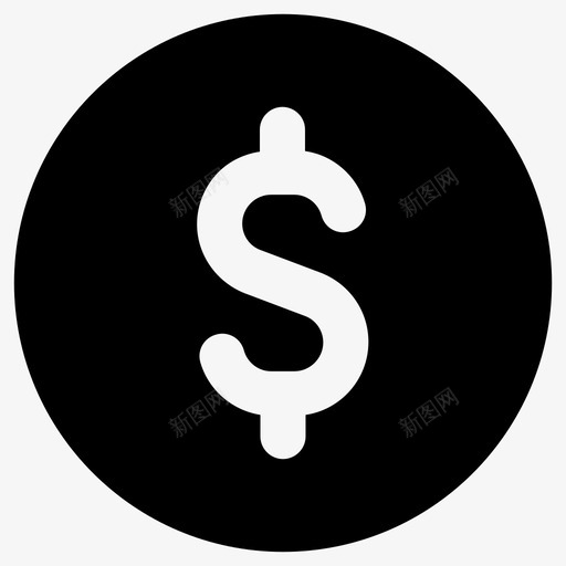 美元硬币金融图标svg_新图网 https://ixintu.com 付款 硬币 美元 货币 金融