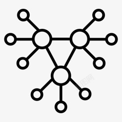 连接网络线节点网络连接层次图标高清图片