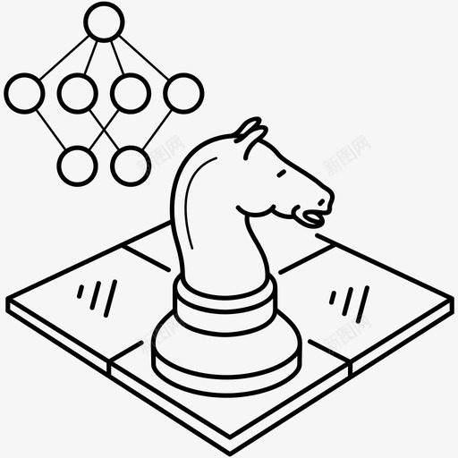 人工智能国际象棋神经网络图标svg_新图网 https://ixintu.com 下棋 人工智能 国际象棋 神经网络 计算机 象棋