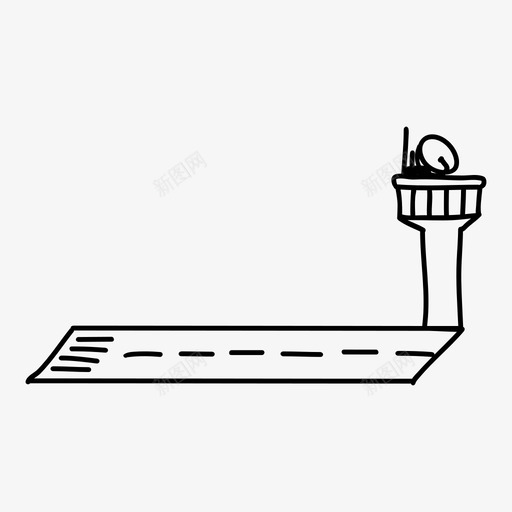 机场空中交通管制飞机图标svg_新图网 https://ixintu.com 交通 塔台 文明 机场 空中 管制 跑道 飞机