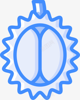 榴莲东方食品蓝色图标图标