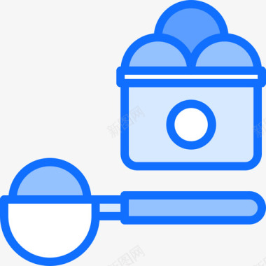冰淇淋杯冰淇淋28蓝色图标图标