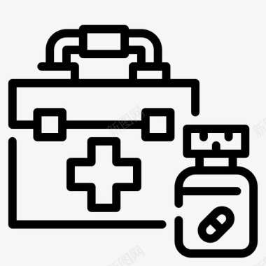 急救箱探险55直线型图标图标