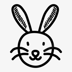 涂鸦兔子兔子动物中国图标高清图片