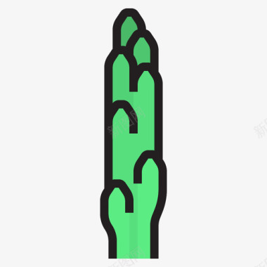 芦笋水果和蔬菜2线形颜色图标图标