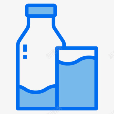 一杯水咖啡店108蓝色图标图标