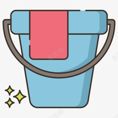 桶洗车机2线性颜色图标图标