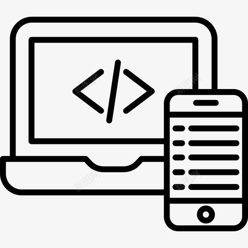 代码编码18线性图标svg_新图网 https://ixintu.com 代码 线性 编码