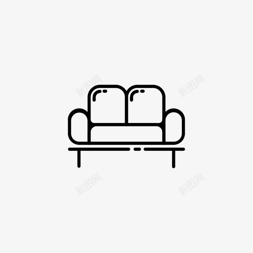室内装潢沙发家具图标svg_新图网 https://ixintu.com 专业服务 休息室 室内装潢 家具 座椅 沙发