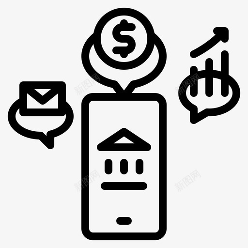 手机银行商务在线图标svg_新图网 https://ixintu.com 商务 在线 手机 支付 银行