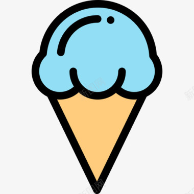 冰淇淋93夏季线性颜色图标图标