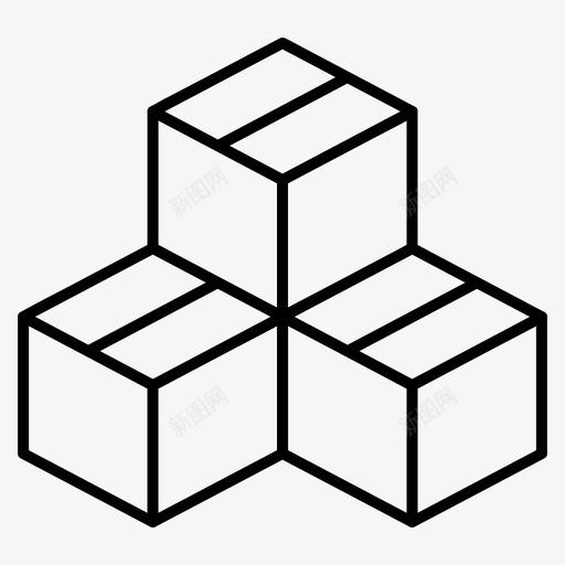 产品盒子纸箱图标svg_新图网 https://ixintu.com 产品 包装 方块 电子商务 盒子 纸箱