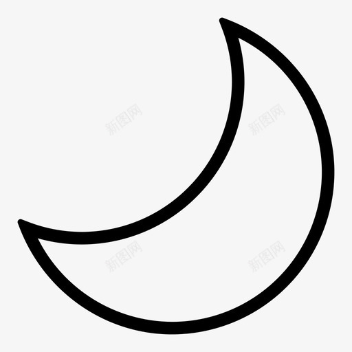 月亮天文新月图标svg_新图网 https://ixintu.com 夜晚 天文 新月 月亮 月相 用户界面轮廓36px 睡眠