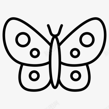 蝴蝶昆虫31线状图标图标